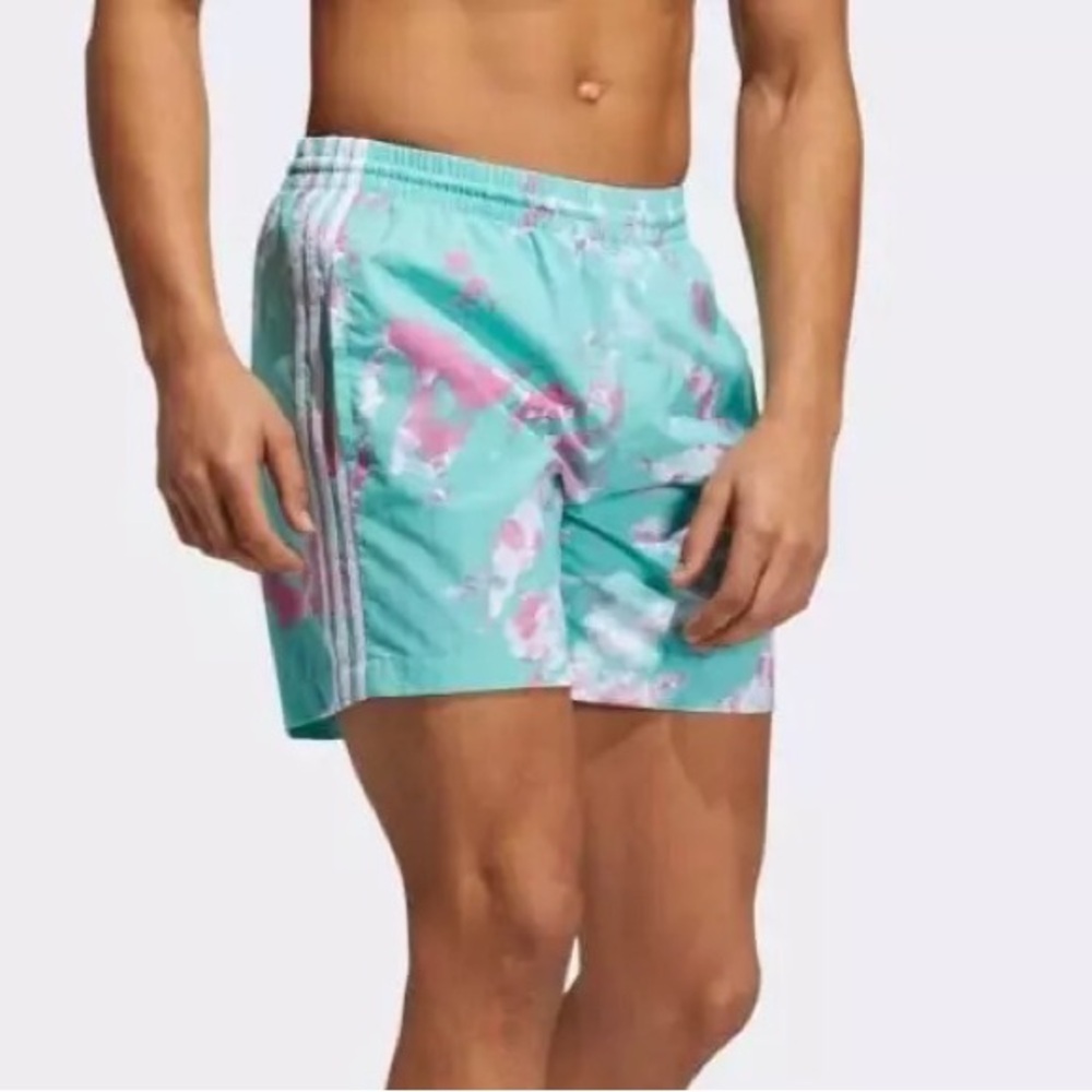 ADIDAS ☆ Men's "All Day I Dream" Tie-Dye Swim Shorts